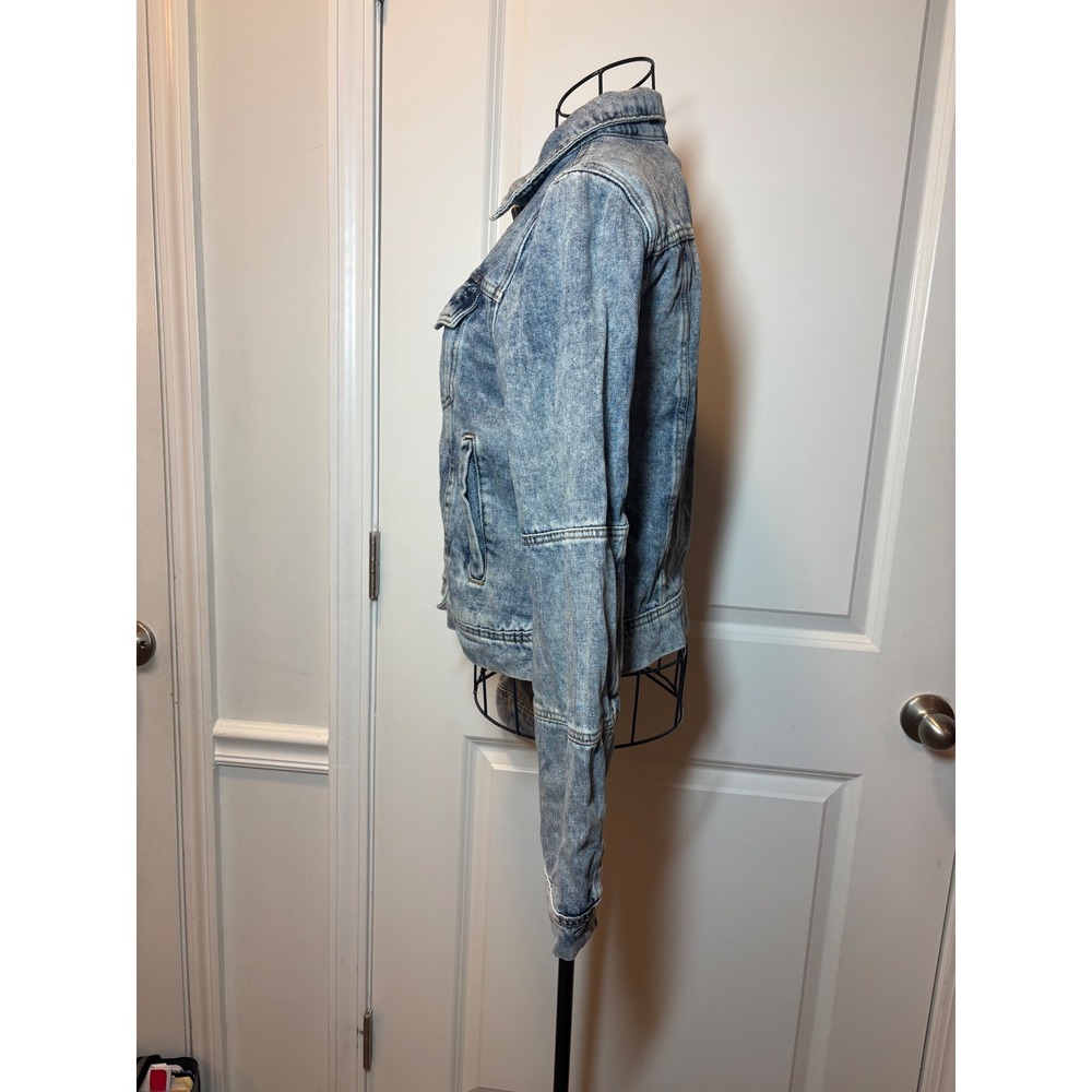 Free People Womens Acid Wash Denim Trucker Jacket Size S - Picture 9 of 10